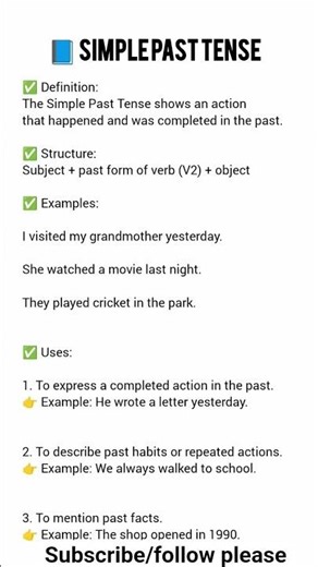 ✅ Simple Past Tense | English Grammar | Definition, Rules & Examples