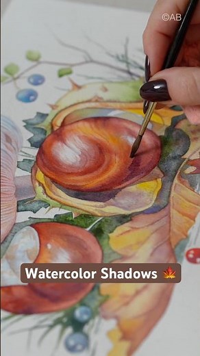 Watercolor Fall Shadows🍁🌰