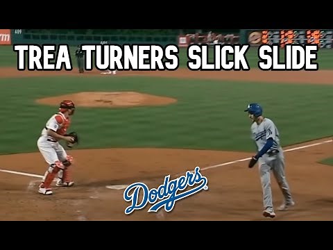 Trea Turner's Smooth Slide into Home Plate. Check him for the Slicky Stuff