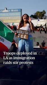 11K views · 325 reactions | After a night of scattered protests against immigration raids in Los Angeles, about 700 Marines and an additional 2,000 National Guard troops began arriving Tuesday. Gov. Gavin Newsom and California's attorney general asked a court to block further intervention from the Trump administration as the President gave no sign of backing down. Special correspondent Marcia Biggs reports. | PBS NewsHour | Facebook