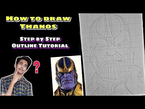 How to draw Thanos (Avengers: Infinity War) | Step by Step Outline Tutorial for beginners