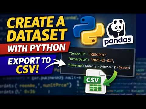 How to Create a Dataset Using Python (Generate Sample Data & Export to CSV) | Pandas Tutorial
