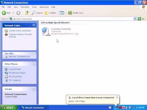 How To Check Local Area Connection in Windows XP