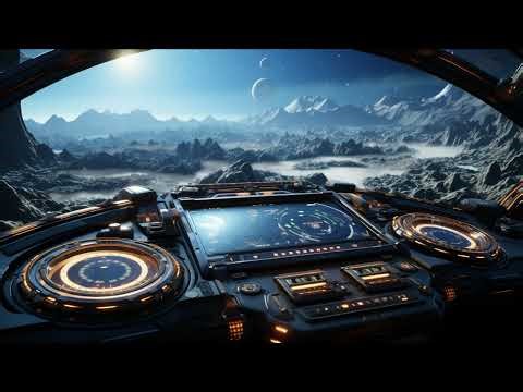 Alien Planet Surface Scan from Battleship Class Spaceship. Sci-Fi Ambiance Sleep, Study, Relaxation