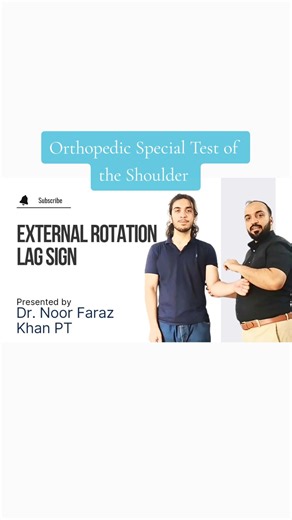 External Rotation Lag Sign (ERLS) | Rotator Cuff Tear / Weakness: DESCRIPTION: This lecture demonstrates the External Rotation Lag Sign orthopedic special test which is used to detect a rotator cuff tear in the shoulder. WHO IS THIS LECTURE FOR? This lecture is for clinicians and patients interested in learning orthopedic special test clinical anatomy. LEARNING OBJECTIVES: In this lecture, you will learn how to detect a rotator cuff tear in the shoulder, using the external rotation lag sign orth