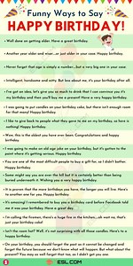 Funny Birthday Wishes: 30  Funny Happy Birthday Messages for Friends and Loved Ones • 7ESL