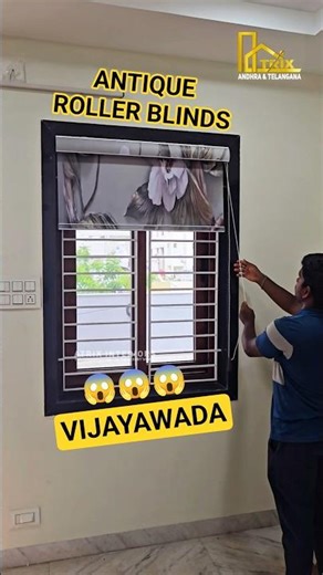 Antique Roller Blinds Designs ☎️9059459025 #vijayawada #rollerblinds #blinds #atrixinteriors #shorts