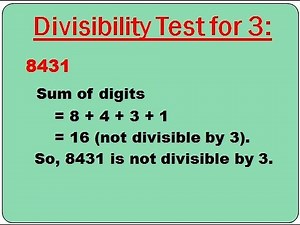 DIVISIBILITY TEST FOR 3