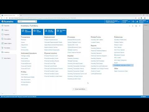 Acumatica Inventory Management