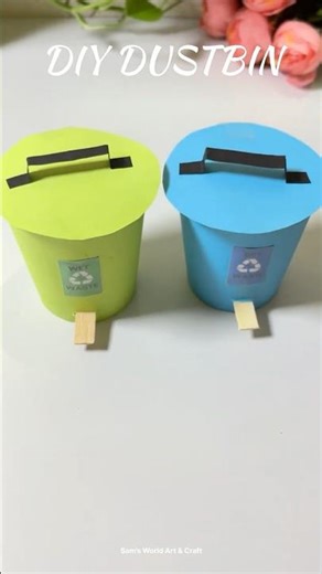 DIY Mini Dustbin with Paper Cup ✨#papercupcraft #diycrafts #bestoutofwaste #kidscrafts #diyideas