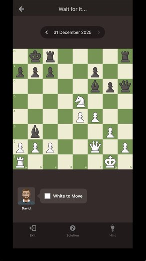 Solving daily puzzle 31-12-25 #chess