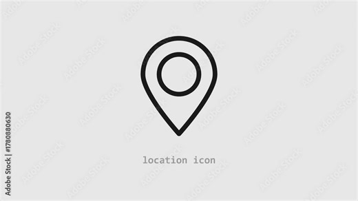 GPS location pin icon with radio wave animation, Location symbol, black pin point icon, Location pin, road location.