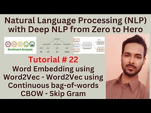Tutorial 22: Word Embedding using Word2Vec | Word2Vec using Continuous bag-of-words CBOW, Skip Gram