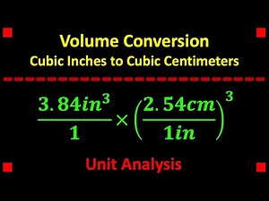 Basic Conversion: Cubic Inches to Cubic Centimeters ❖ Unit Analysis