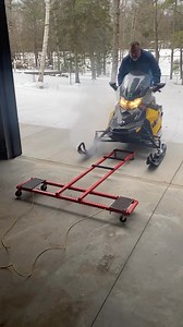 Drive on, drive off snowmobile dolly. #Snowmobiledolly | Tim Scharbius