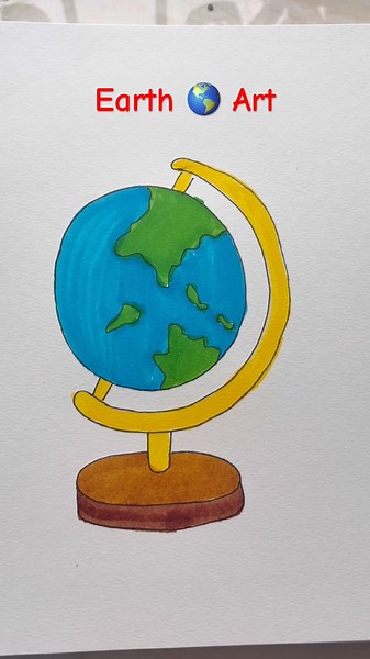 Easy Globe Drawing for Kids 🌍 #kids #kidsvideos #shortsvideo #viral #trending #shorts #art