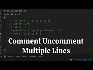 How to Comment Multiple Lines in Visual Studio | How to Comment Multiple Lines in Vscode.