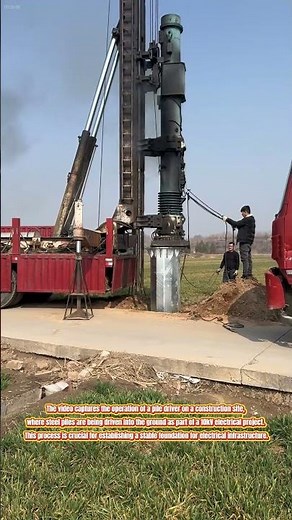 Pile Driving Operation:Installing Steel Piles for a 10kV Project