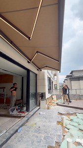 47K views · 23K reactions | Create an outdoor leisure area.Electric telescopic, with LED lightSun protection and rain protection can be solved.#awning #retractable #awning #pergola #gazebo #blinds #sunroom #outdoor #sunshade #gardendesign #roof #fullcassette | Davis Sunshade Structure System-Electric Awning | Facebook