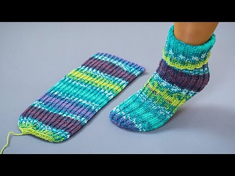 The easiest and fastest knitted socks with only 2 needles!