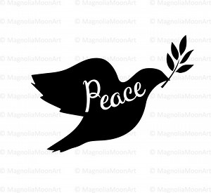 Dove With Olive Branch Clipart: Peace Vector (SVG, PNG, DXF) - Etsy