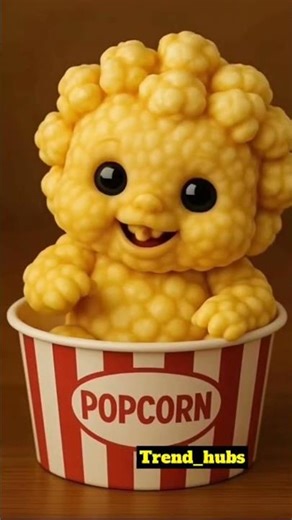 Baby Popcorn Eating Cartoon Face | Cute & Viral Shorts