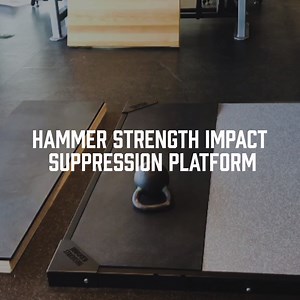 The new Hammer Strength Impact Suppression Platform suppresses the impact from weights being dropped by 50% and vibration by 500% compared to regular wood platforms. Learn more: https://www.lifefitness.com.au/product/hammer-strength-impact-suppression-platform/ | Hammer Strength Australia