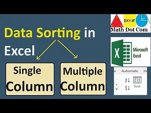 How to Sort Data in Excel | Single Column and Multiple Column Sorting | Math Dot Com