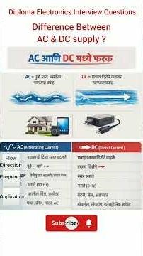 Diploma electronics interview questions,what is AC & DC current difference #interviewpreparation