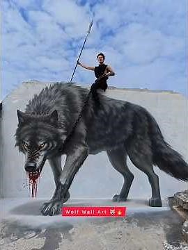 From Drab to Fab: The Wolf Wall Art Mural Transformation#wolf art