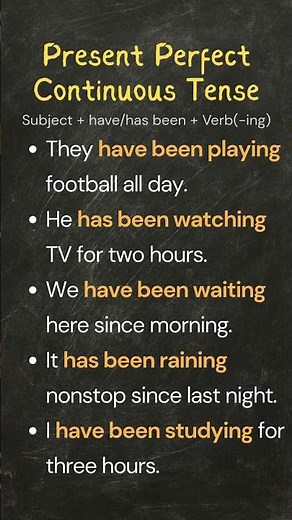 Present Perfect Continuous Tense | Formula + 6 Examples | Easy English Grammar Guide