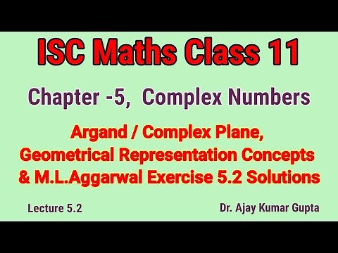 ISC Maths Class 11 | Complex Number geometrical representation | Ex 5.2 ML Aggarwal |