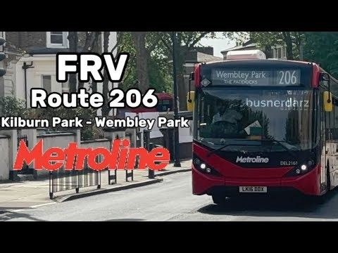 FULL ROUTE VISUAL: London Bus Route 206 Kilburn Park - Wembley Park DEL2261, LK66 FTA.