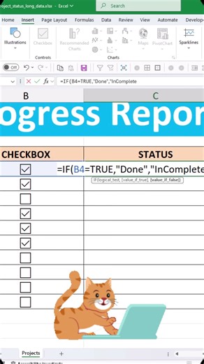Excel Progress Report Template | Automatic Task & Project Progress Tracker #shorts #excel #progress