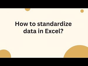 How to standardize data in Excel?