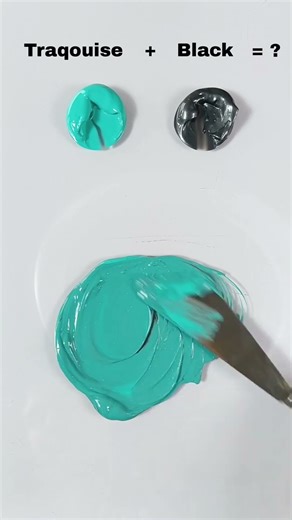 What Colour Do Traqouise and Black Make? | Satisfying ASMR Mixing #asmr #paintmixing #colors #shorts