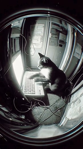 Hacker Cat Typing on Laptop! 🐾💻 | Funny Cat Short#comedy #animals #shorts #youtubeshorts #cat