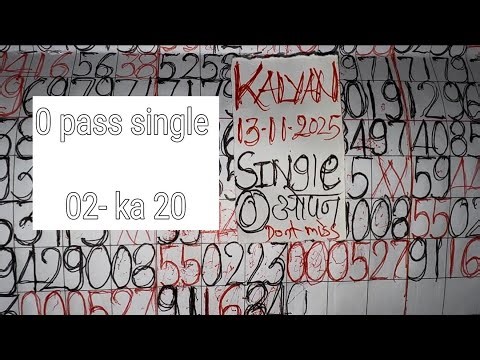 KALYAN MATKA OPAN LINE TRICKS TODAY CHART GUESSING 13/11/2025 SINGLE ((0)) Opan ayega.