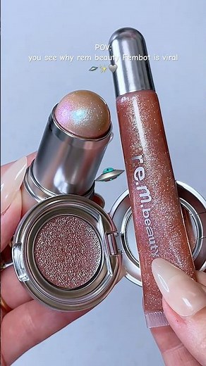 REM Beauty FEMBOT collection 🛸🫧 swatches eyeshadow, lipgloss, glow stick highlighter #shorts