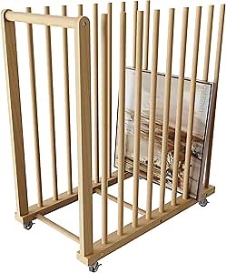 Art Storage Rack, Art Canvas Storage, Canvas Boards Rack Art Storage with Handle & Caster Wheels for Drawing Board, Panel, Paper Pad for Art Studios, Artworks, Gallery