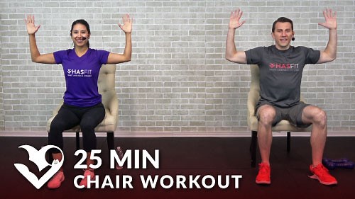 25 Min Chair Exercises Sitting Down Workout - HASfit - Free Full Length Workout Videos and Fitness Programs