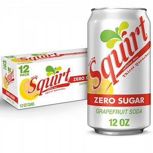 Squirt Zero Sugar Grapefruit Soda Pop, 12 fl oz, 12 Pack Cans