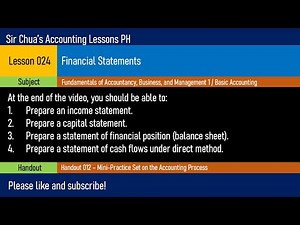 Lesson 024 - Financial Statements