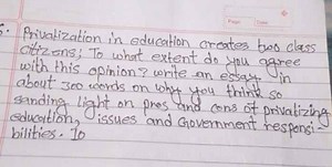 "Privatization in education creates two class citizens; To what... | Filo