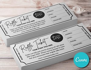 Editable Raffle Event Ticket Template, Custom DIY Surprise Raffle Event Ticket, Digital Canva Printable Editable Raffle Ticket Template - Etsy