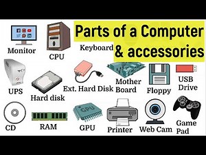 Parts of a computer and its functions in English | Computer accessories and its functions | Computer