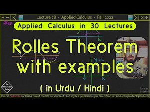 Rolles Theorem: Learn Examples of this Important Math Formula || Lec 7B