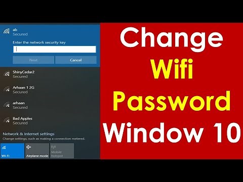 How to change wifi password in windows 10