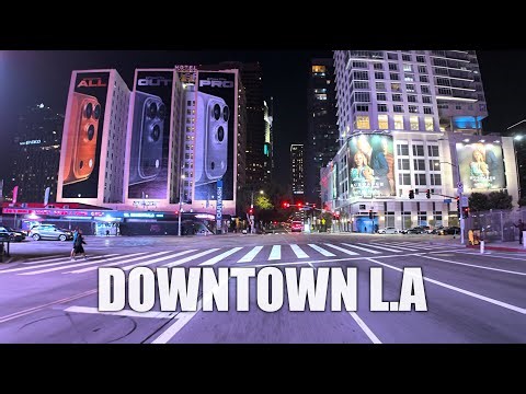 Sunday Night Drive in Downtown Los Angeles | Iconic LA Night Views 4K HDR