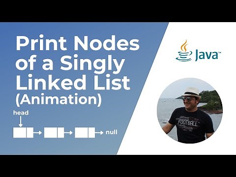 Print elements of a Singly Linked List in Java (Animation)